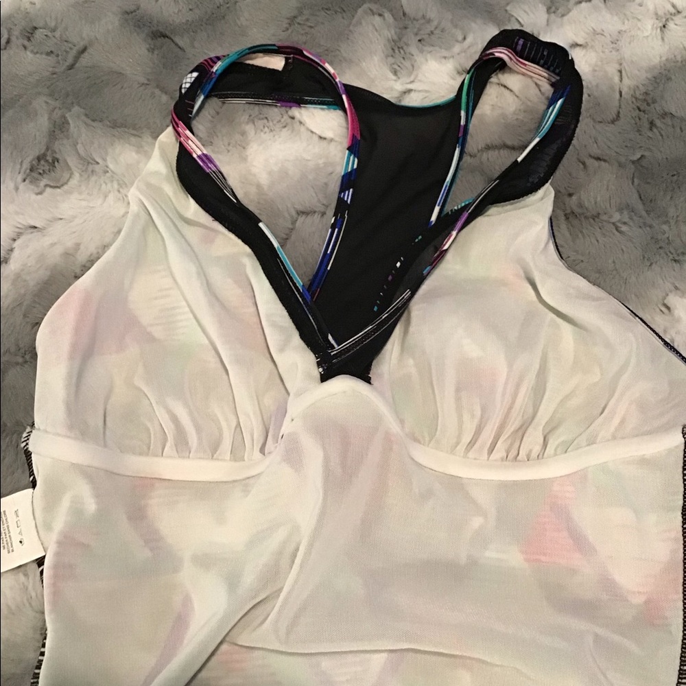 Cleo Mesh Insert Racerback One Piece Swimsuit 8 - Picture 4 of 6